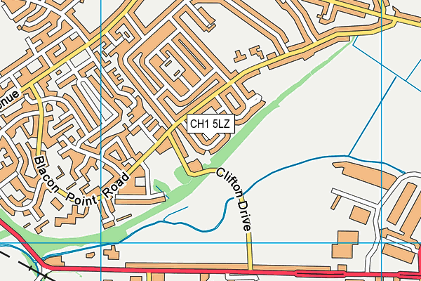 CH1 5LZ map - OS VectorMap District (Ordnance Survey)