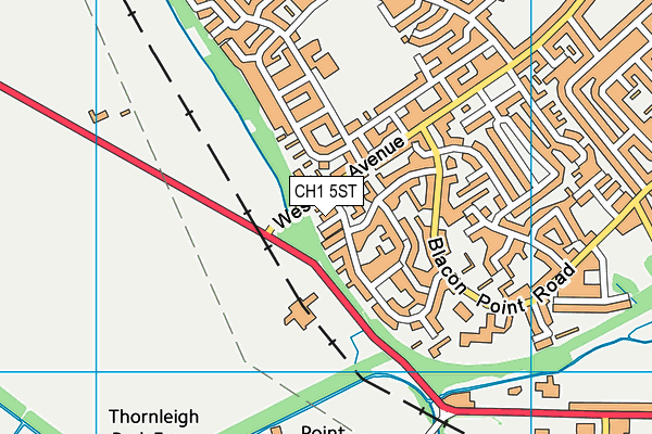 CH1 5ST map - OS VectorMap District (Ordnance Survey)