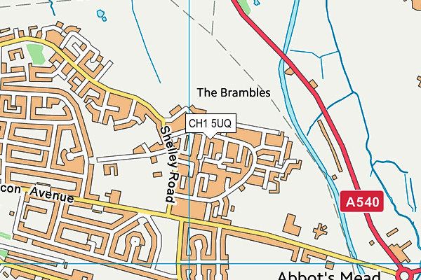 CH1 5UQ map - OS VectorMap District (Ordnance Survey)