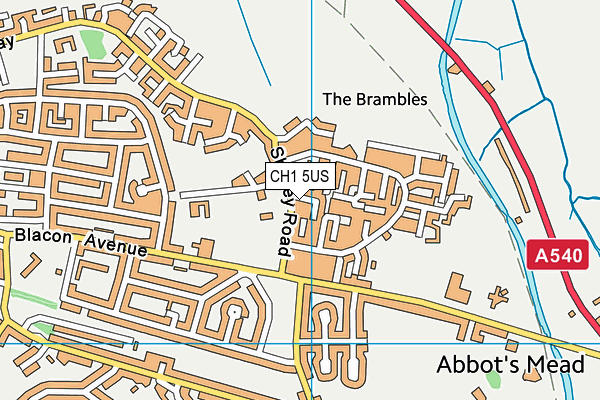 Queen Elizabeth Ii Playing Fields (Blacon) map (CH1 5US) - OS VectorMap District (Ordnance Survey)