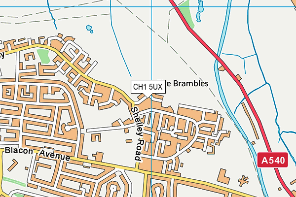 CH1 5UX map - OS VectorMap District (Ordnance Survey)