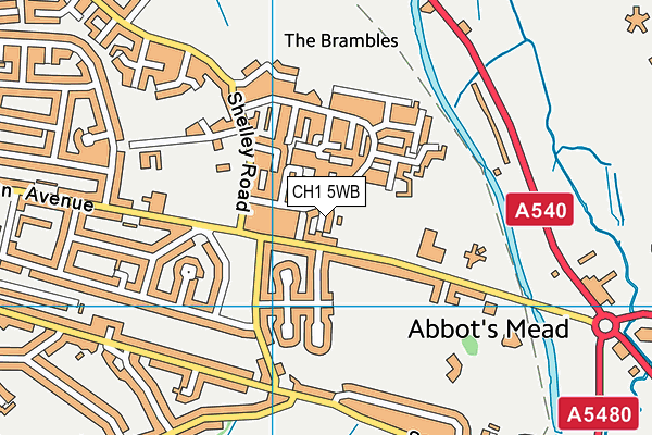 CH1 5WB map - OS VectorMap District (Ordnance Survey)