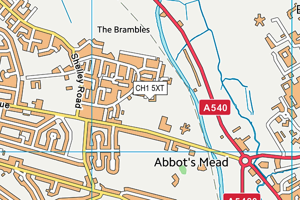 CH1 5XT map - OS VectorMap District (Ordnance Survey)