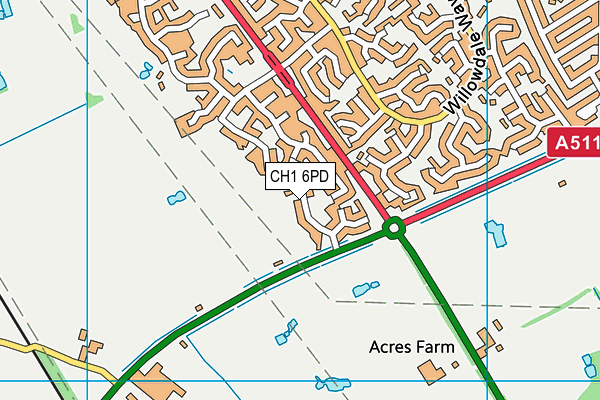 CH1 6PD map - OS VectorMap District (Ordnance Survey)