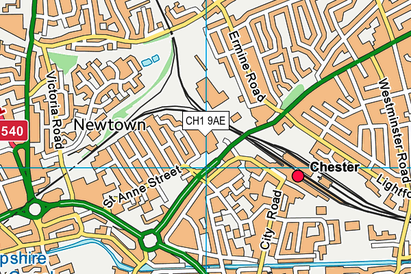 CH1 9AE map - OS VectorMap District (Ordnance Survey)