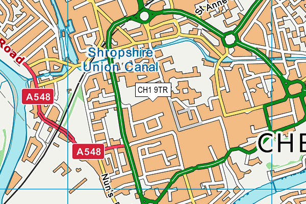 CH1 9TR map - OS VectorMap District (Ordnance Survey)