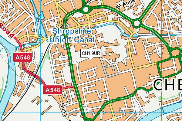 CH1 9UR map - OS VectorMap District (Ordnance Survey)