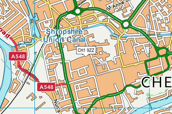 CH1 9ZZ map - OS VectorMap District (Ordnance Survey)