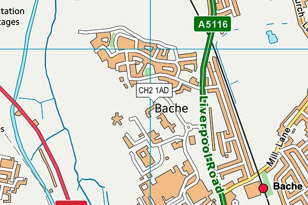 CH2 1AD map - OS VectorMap District (Ordnance Survey)