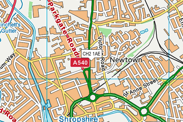 CH2 1AE map - OS VectorMap District (Ordnance Survey)