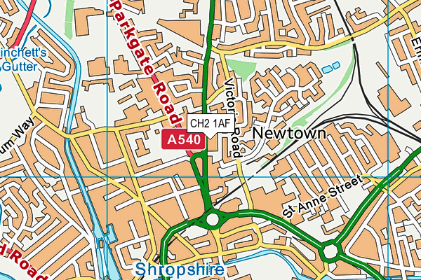 CH2 1AF map - OS VectorMap District (Ordnance Survey)