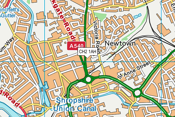 CH2 1AH map - OS VectorMap District (Ordnance Survey)