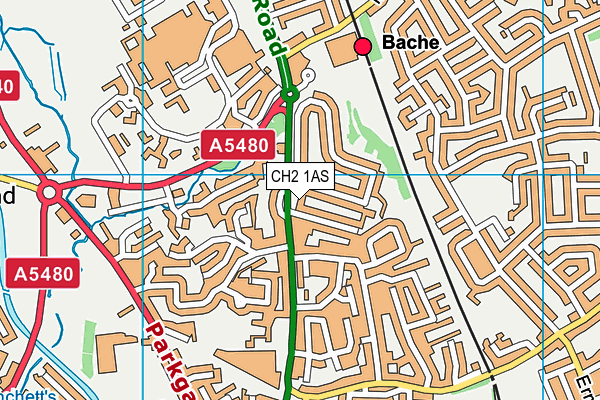 CH2 1AS map - OS VectorMap District (Ordnance Survey)