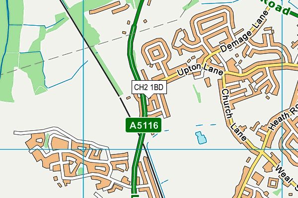 CH2 1BD map - OS VectorMap District (Ordnance Survey)