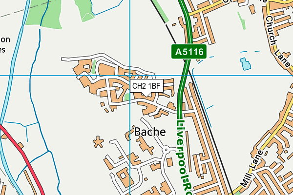 CH2 1BF map - OS VectorMap District (Ordnance Survey)