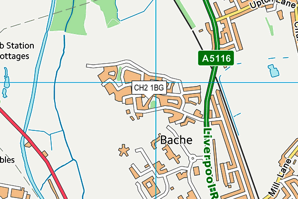 CH2 1BG map - OS VectorMap District (Ordnance Survey)