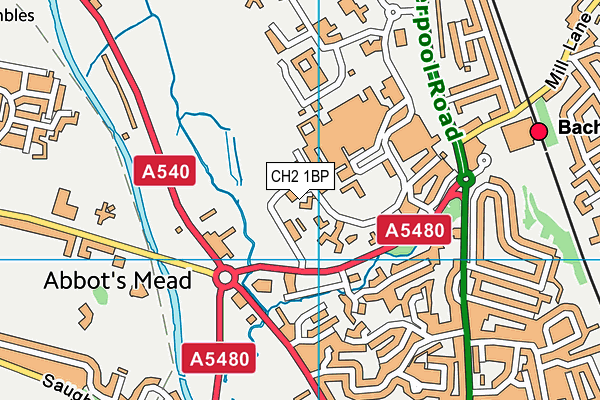 CH2 1BP map - OS VectorMap District (Ordnance Survey)