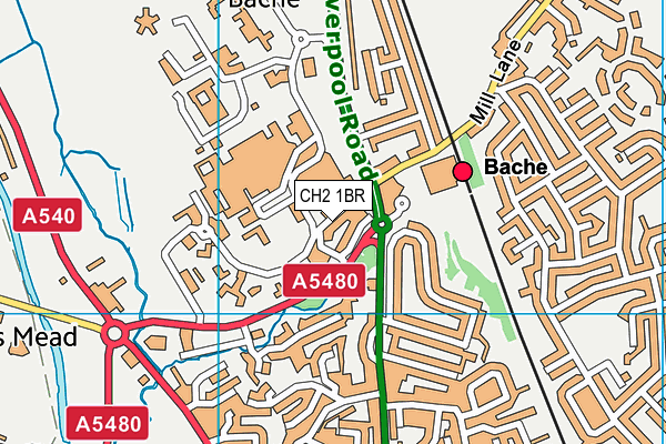 CH2 1BR map - OS VectorMap District (Ordnance Survey)