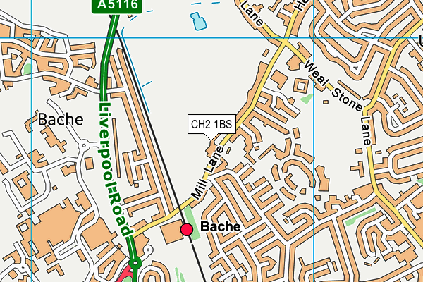 CH2 1BS map - OS VectorMap District (Ordnance Survey)