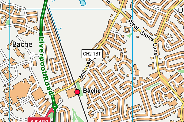 CH2 1BT map - OS VectorMap District (Ordnance Survey)