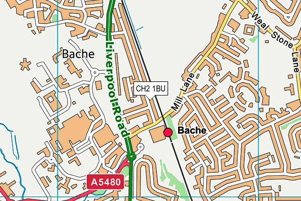 CH2 1BU map - OS VectorMap District (Ordnance Survey)