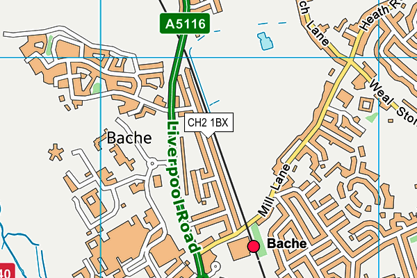 CH2 1BX map - OS VectorMap District (Ordnance Survey)