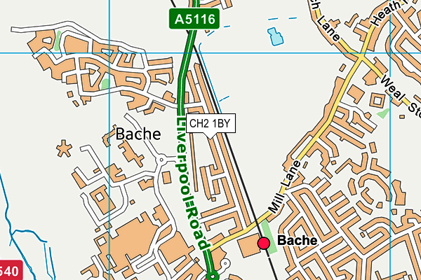 CH2 1BY map - OS VectorMap District (Ordnance Survey)