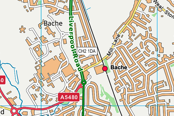 CH2 1DA map - OS VectorMap District (Ordnance Survey)