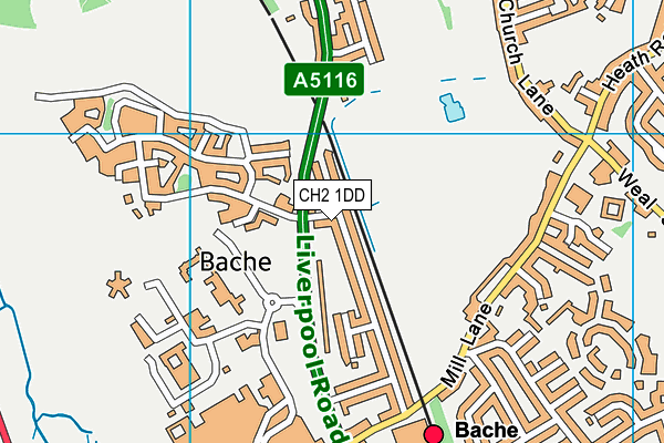 CH2 1DD map - OS VectorMap District (Ordnance Survey)