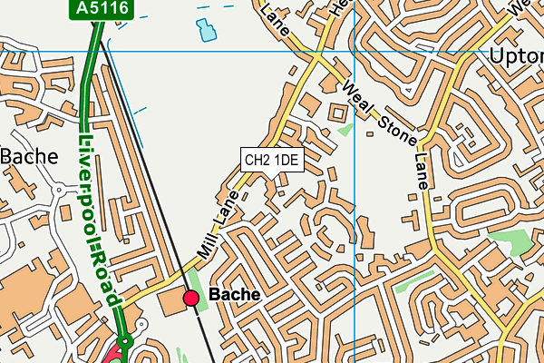 CH2 1DE map - OS VectorMap District (Ordnance Survey)