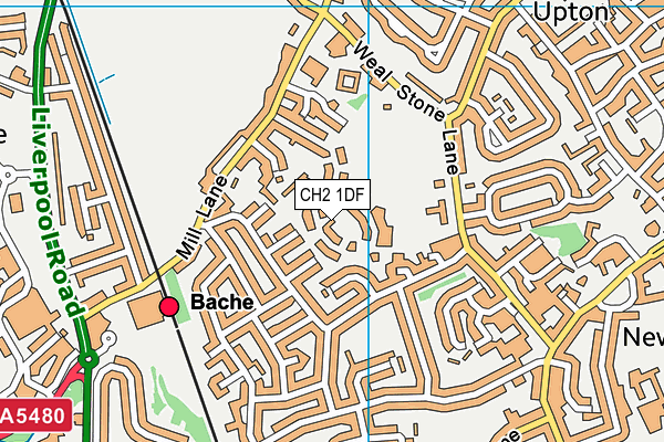 CH2 1DF map - OS VectorMap District (Ordnance Survey)