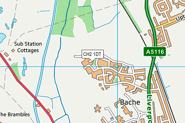 CH2 1DT map - OS VectorMap District (Ordnance Survey)