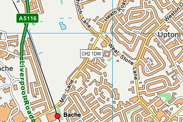 CH2 1DW map - OS VectorMap District (Ordnance Survey)