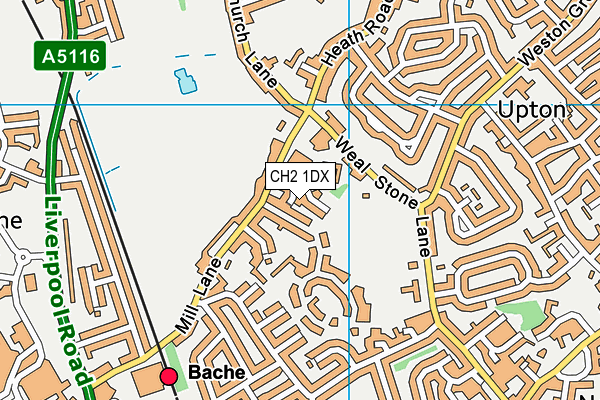 CH2 1DX map - OS VectorMap District (Ordnance Survey)