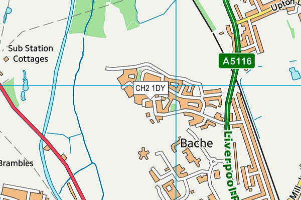 CH2 1DY map - OS VectorMap District (Ordnance Survey)