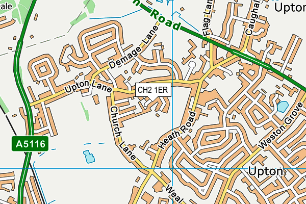 CH2 1ER map - OS VectorMap District (Ordnance Survey)