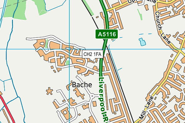 CH2 1FA map - OS VectorMap District (Ordnance Survey)