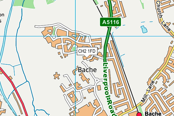 CH2 1FD map - OS VectorMap District (Ordnance Survey)