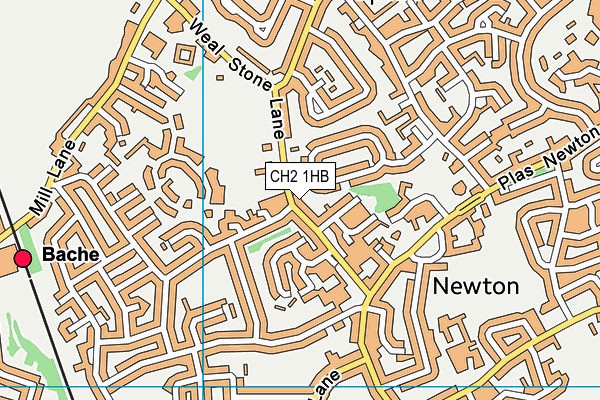 Wealstone Lane Playing Field map (CH2 1HB) - OS VectorMap District (Ordnance Survey)