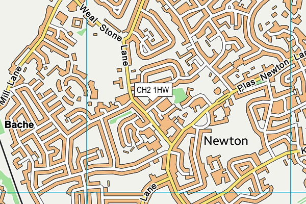 CH2 1HW map - OS VectorMap District (Ordnance Survey)