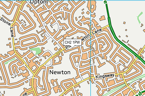 CH2 1PW map - OS VectorMap District (Ordnance Survey)