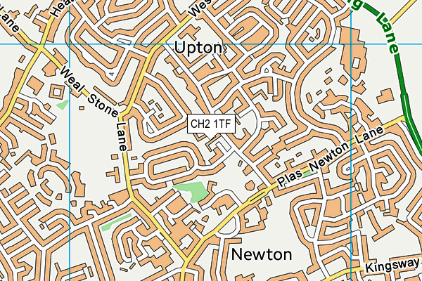 CH2 1TF map - OS VectorMap District (Ordnance Survey)