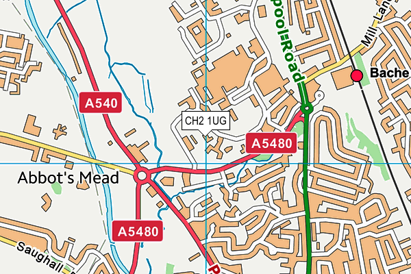 CH2 1UG map - OS VectorMap District (Ordnance Survey)