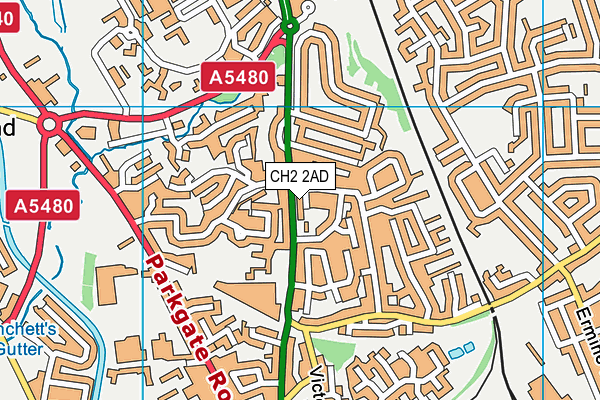 CH2 2AD map - OS VectorMap District (Ordnance Survey)