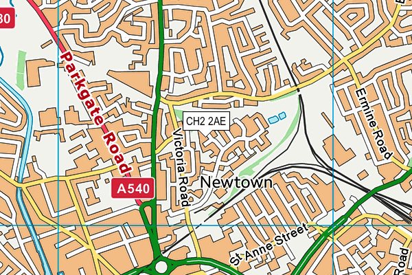 CH2 2AE map - OS VectorMap District (Ordnance Survey)