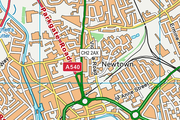 CH2 2AX map - OS VectorMap District (Ordnance Survey)