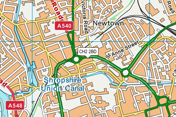 CH2 2BD map - OS VectorMap District (Ordnance Survey)