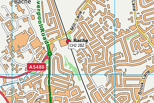 CH2 2BZ map - OS VectorMap District (Ordnance Survey)