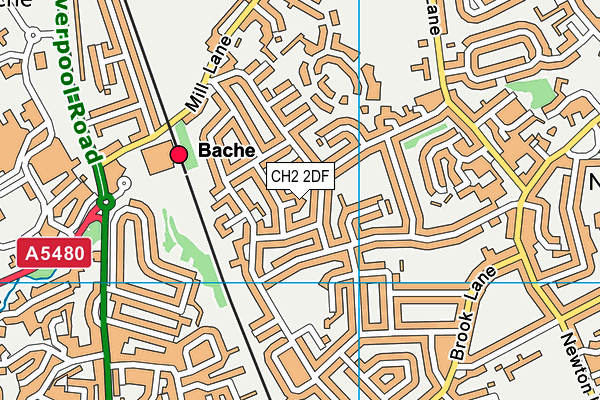 CH2 2DF map - OS VectorMap District (Ordnance Survey)