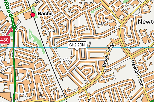 CH2 2DN map - OS VectorMap District (Ordnance Survey)